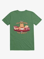First The Homework, Then World Cat Kelly Green T-Shirt