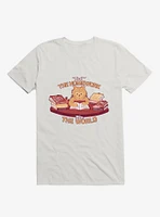 First The Homework, Then World Cat White T-Shirt