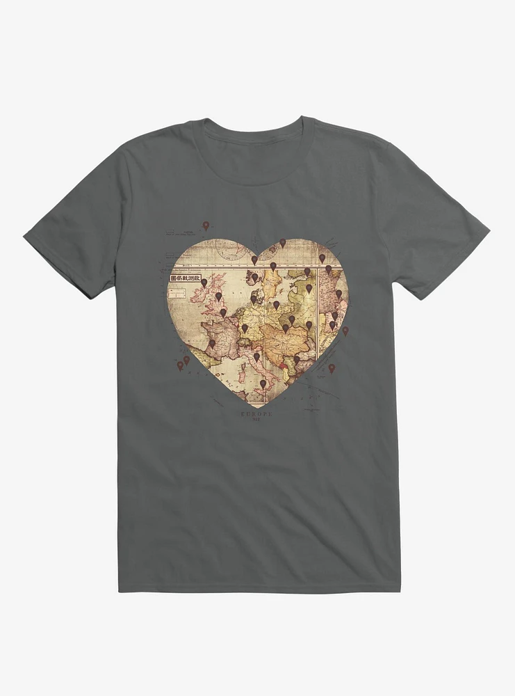 Love To Travel Charcoal Grey T-Shirt