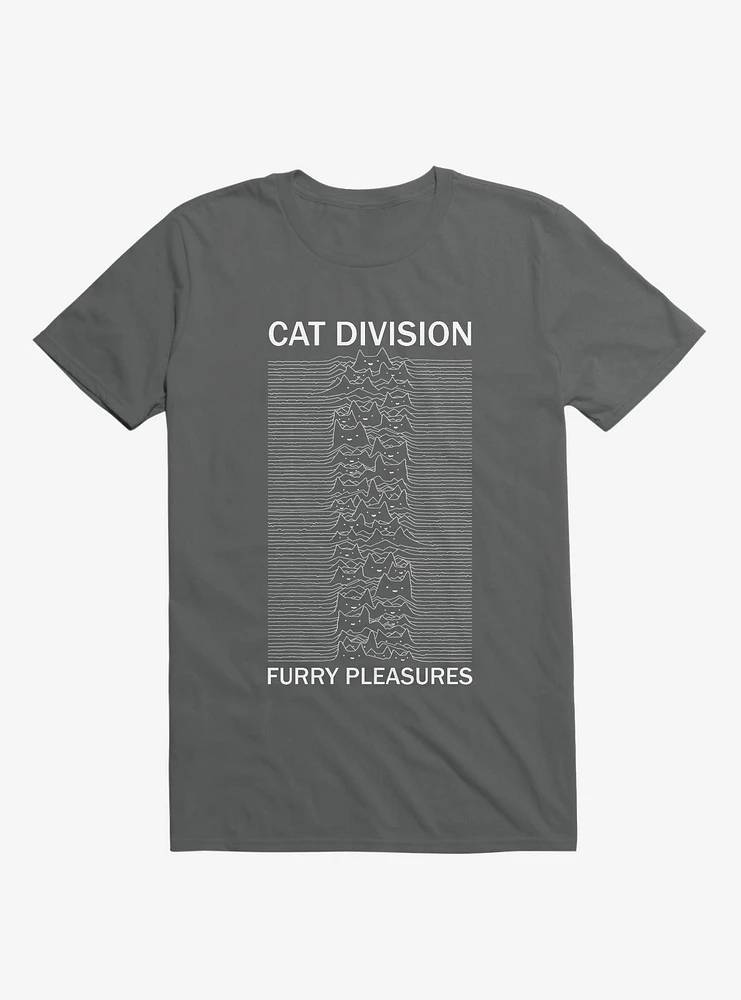 Cat Division Sans Serif Charcoal Grey T-Shirt