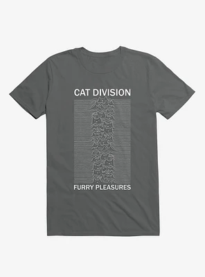 Cat Division Sans Serif Charcoal Grey T-Shirt