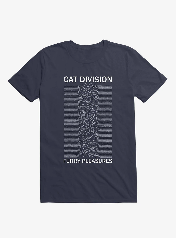 Cat Division Sans Serif Navy Blue T-Shirt