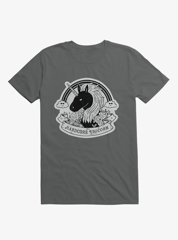 Hardcore Unicorn Charcoal Grey T-Shirt