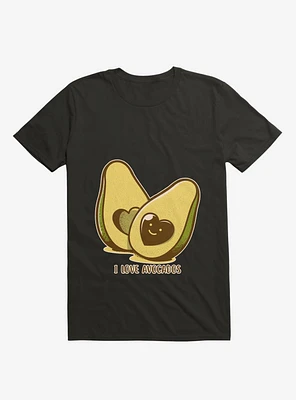 I Love Avocados Black T-Shirt