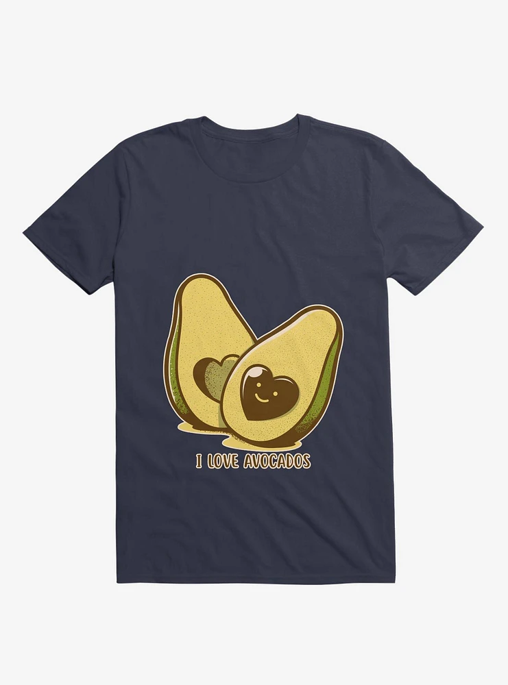 I Love Avocados Navy Blue T-Shirt