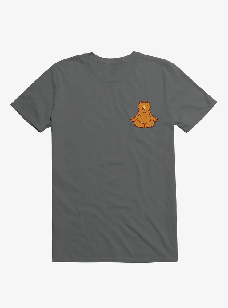 Bear Animals Meditation Zen Buddhism Charcoal Grey T-Shirt