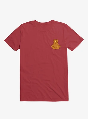 Bear Animals Meditation Zen Buddhism Red T-Shirt