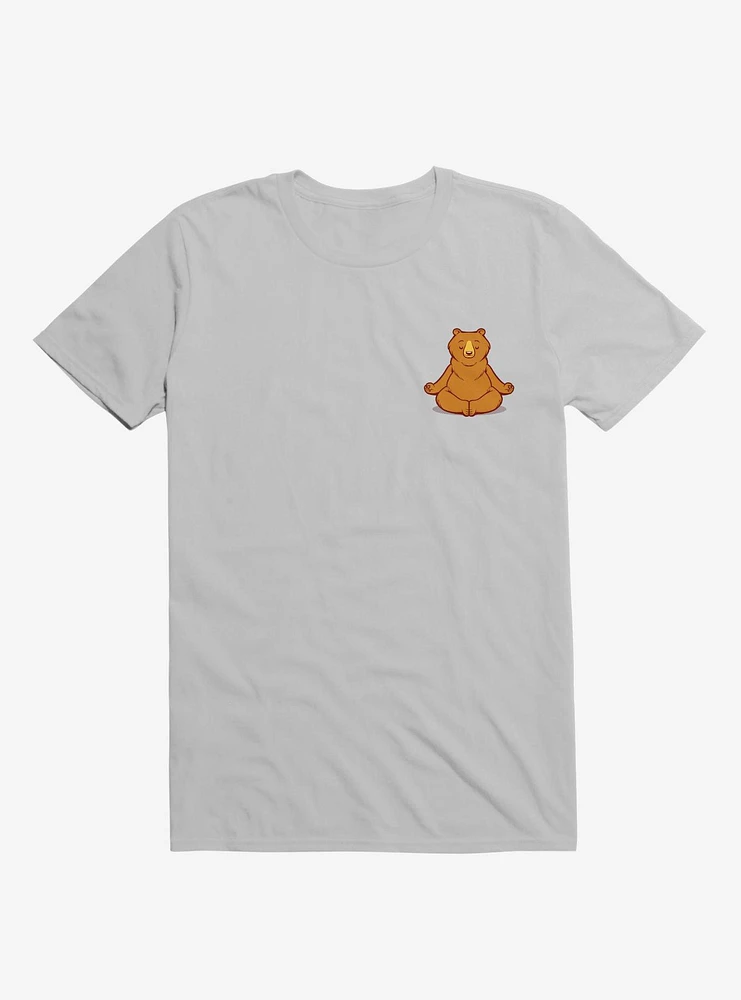 Bear Animals Meditation Zen Buddhism Ice Grey T-Shirt
