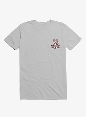 Cat Animals Meditation Zen Buddhism Ice Grey T-Shirt