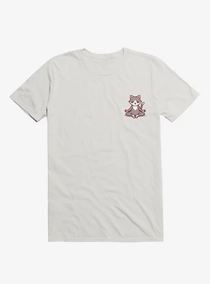 Cat Animals Meditation Zen Buddhism White T-Shirt