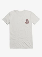 Cat Animals Meditation Zen Buddhism White T-Shirt