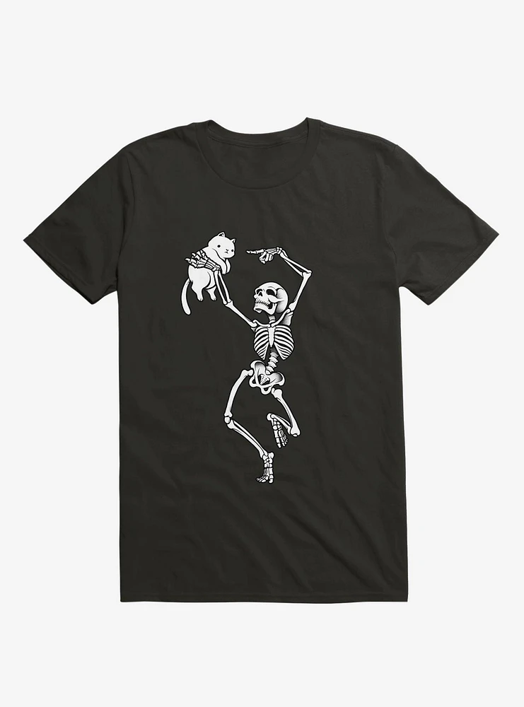 Dancing Skeleton With A Cat T-Shirt