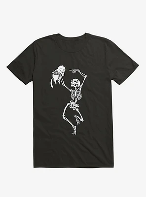 Dancing Skeleton With A Cat T-Shirt