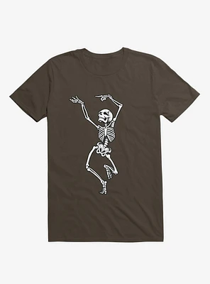 Dancing Skeleton Brown T-Shirt