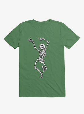 Dancing Skeleton Kelly Green T-Shirt