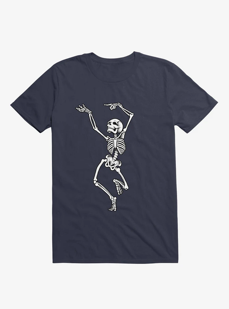 Dancing Skeleton Navy Blue T-Shirt