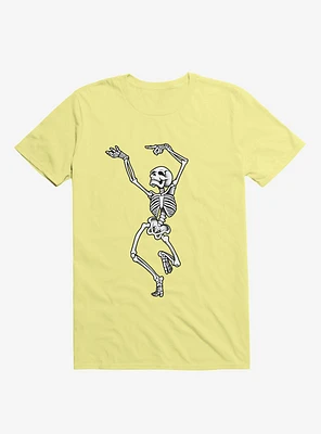 Dancing Skeleton Corn Silk Yellow T-Shirt