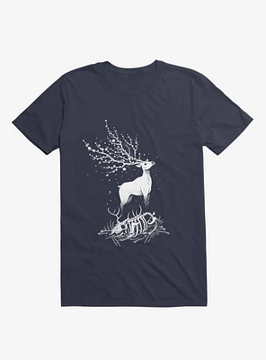 Life After Death Reborn Deer Navy Blue T-Shirt