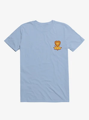 Lion Animals Meditation Zen Buddhism Light Blue T-Shirt