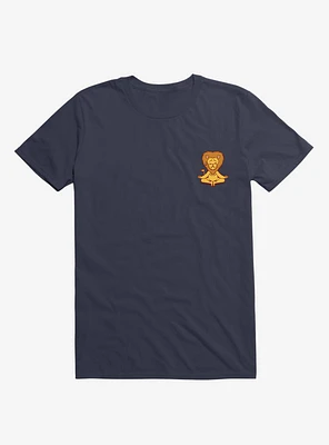 Lion Animals Meditation Zen Buddhism Navy Blue T-Shirt