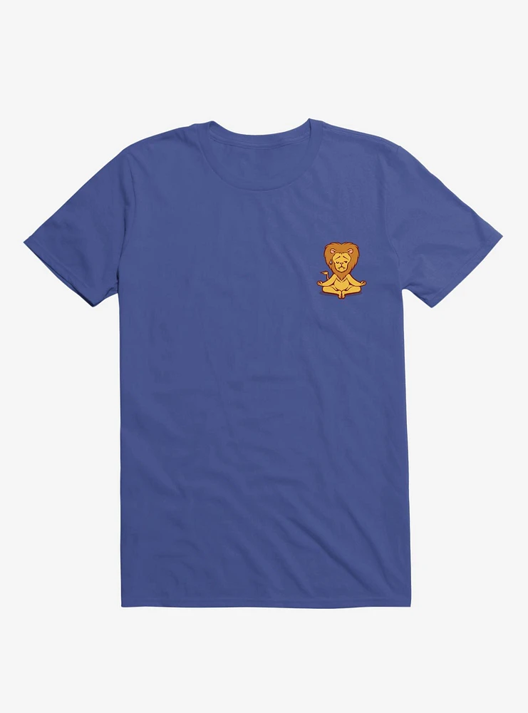 Lion Animals Meditation Zen Buddhism Royal Blue T-Shirt