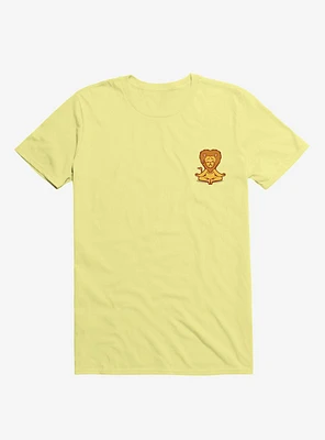 Lion Animals Meditation Zen Buddhism Corn Silk Yellow T-Shirt