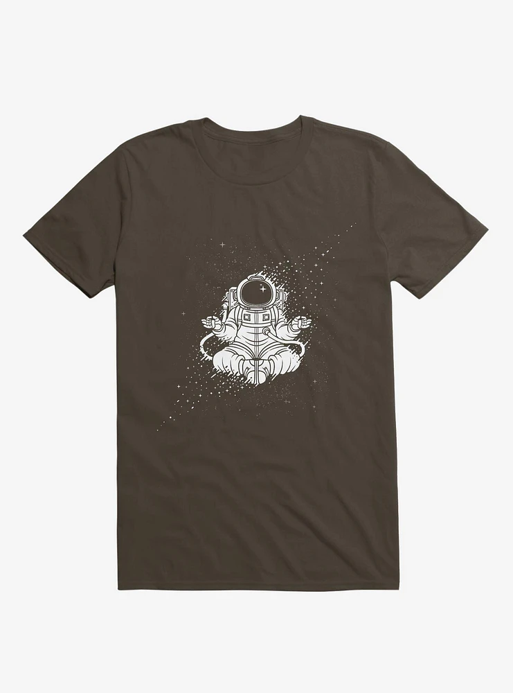Becoming One With The Universe Astronaut Brown T-Shirt