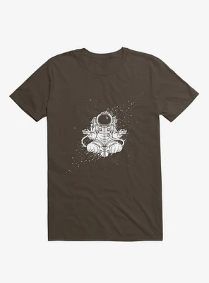 Becoming One With The Universe Astronaut Brown T-Shirt
