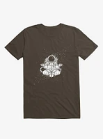 Becoming One With The Universe Astronaut Brown T-Shirt