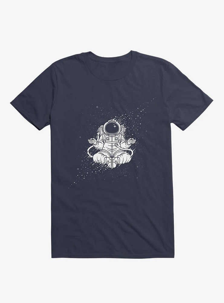 Becoming One With The Universe Astronaut Navy Blue T-Shirt