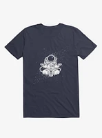 Becoming One With The Universe Astronaut Navy Blue T-Shirt