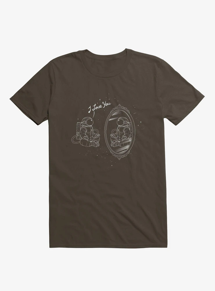 Astronaut I Love You Brown T-Shirt
