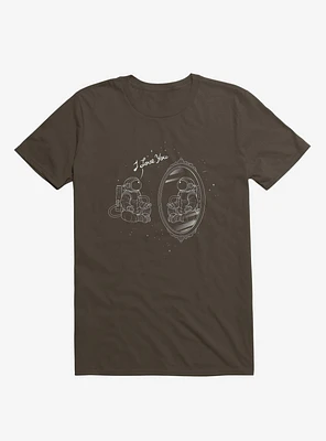 Astronaut I Love You Brown T-Shirt