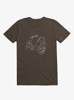 Astronaut I Love You Brown T-Shirt