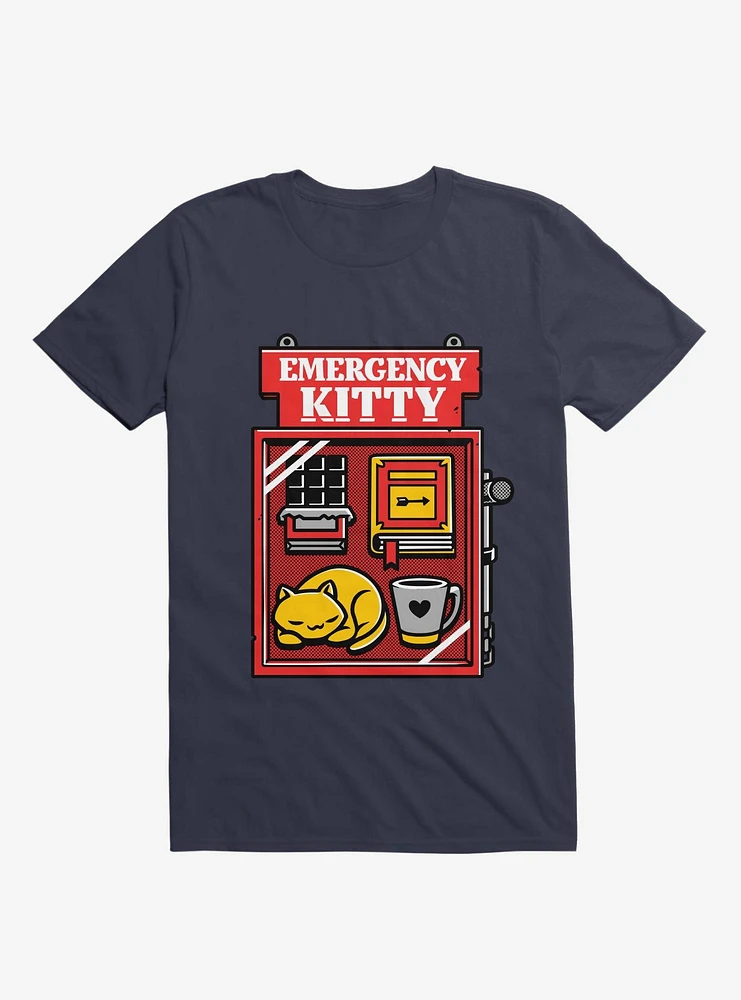 Emergency Kitty Navy Blue T-Shirt