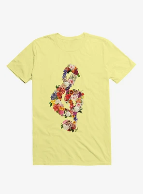 Flower Music Heart Corn Silk Yellow T-Shirt