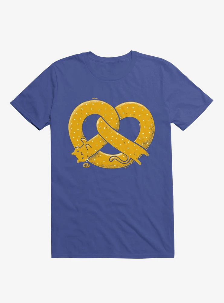 The Long Cat Is A Pretzel Royal Blue T-Shirt