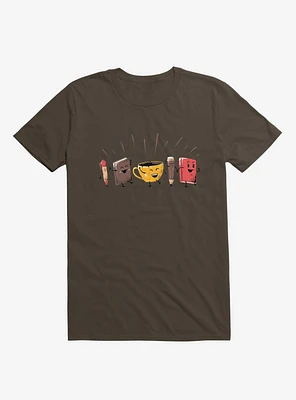 Back To School Coffee Brown T-Shirt