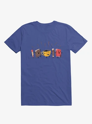 Back To School Coffee Royal Blue T-Shirt