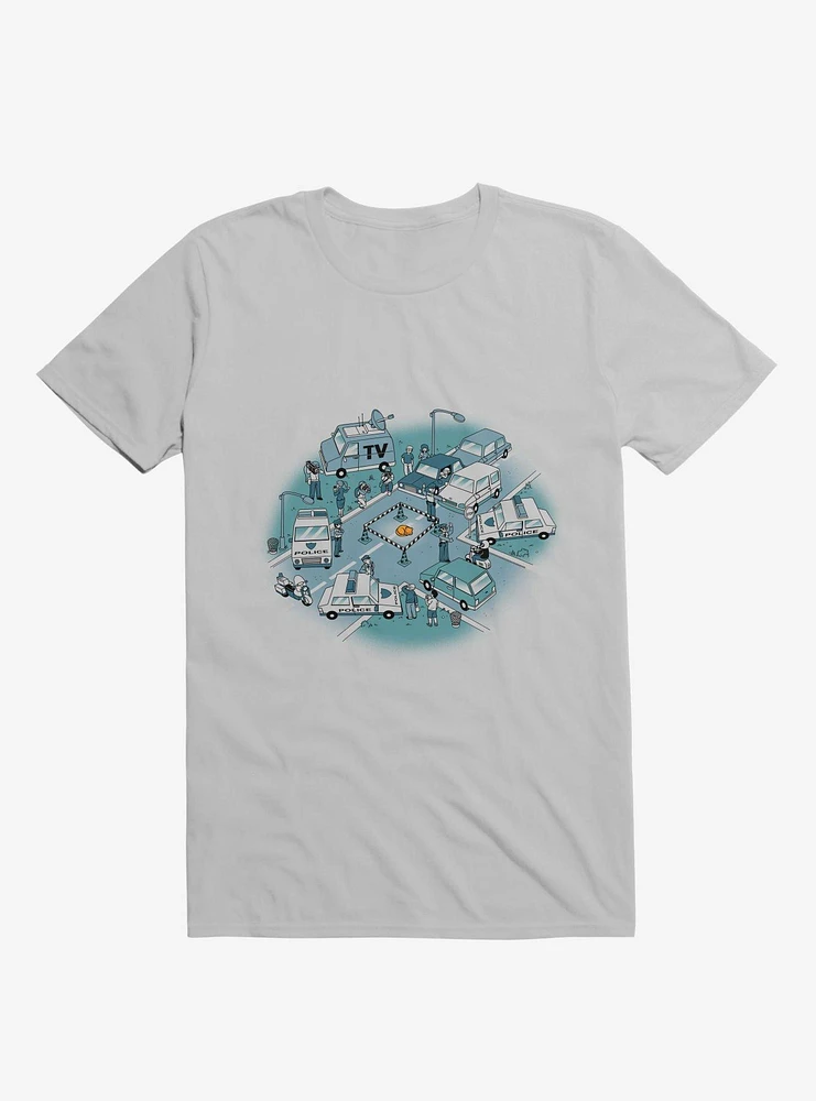 Fluffy Emergency Cat Ice Grey T-Shirt