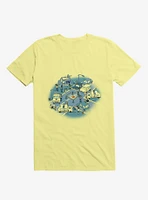 Fluffy Emergency Cat Corn Silk Yellow T-Shirt