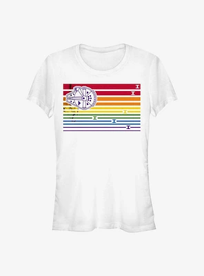 Star Wars Millennium Falcon Stripes Rainbow T-Shirt
