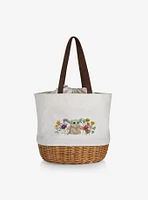 Star Wars The Mandalorian The Child Canvas Willow Basket Tote Beige