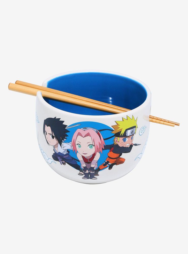 Naruto Shippuden Chibi Team 7 Ramen Bowl with Chopsticks