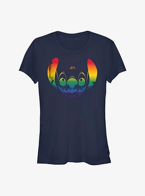 Disney Lilo & Stitch Face Rainbow Pride T-Shirt