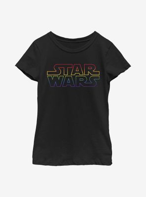 Star Wars Pride Outline Rainbow Youth T-Shirt