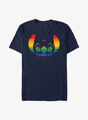 Disney Stitch Face Rainbow Pride T-Shirt