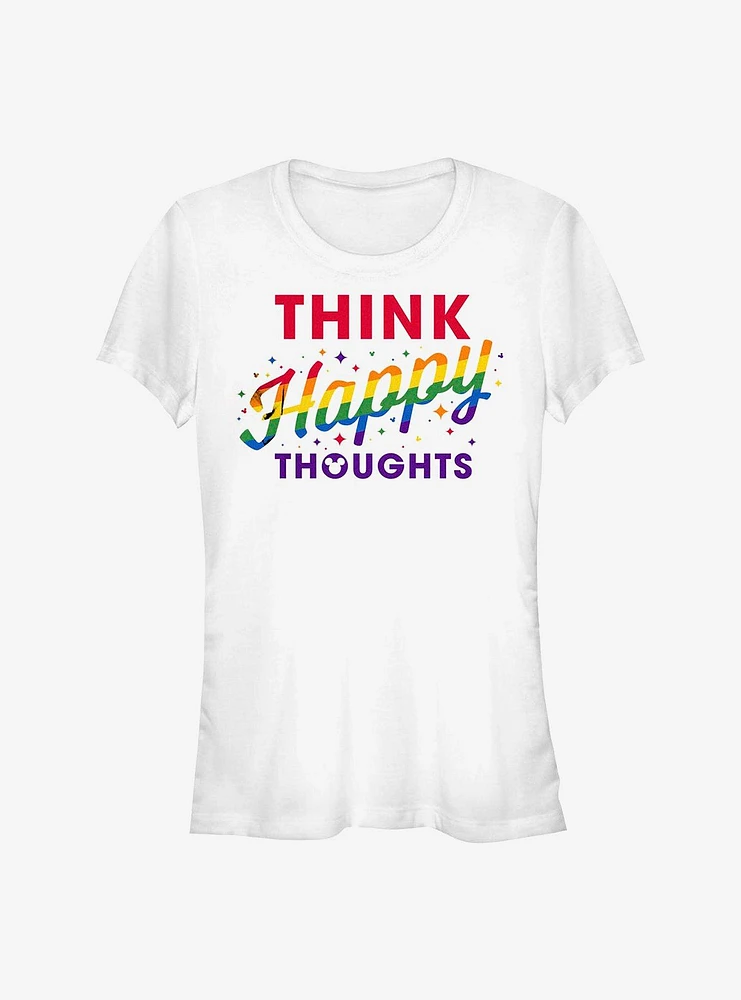 Disney Mickey Mouse Rainbow Think Happy Thoughts T-Shirt