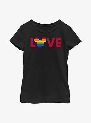 Disney Mickey Mouse Pride Ears Logo Youth T-Shirt
