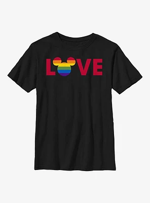 Disney Mickey Mouse Pride Ears Logo Youth T-Shirt